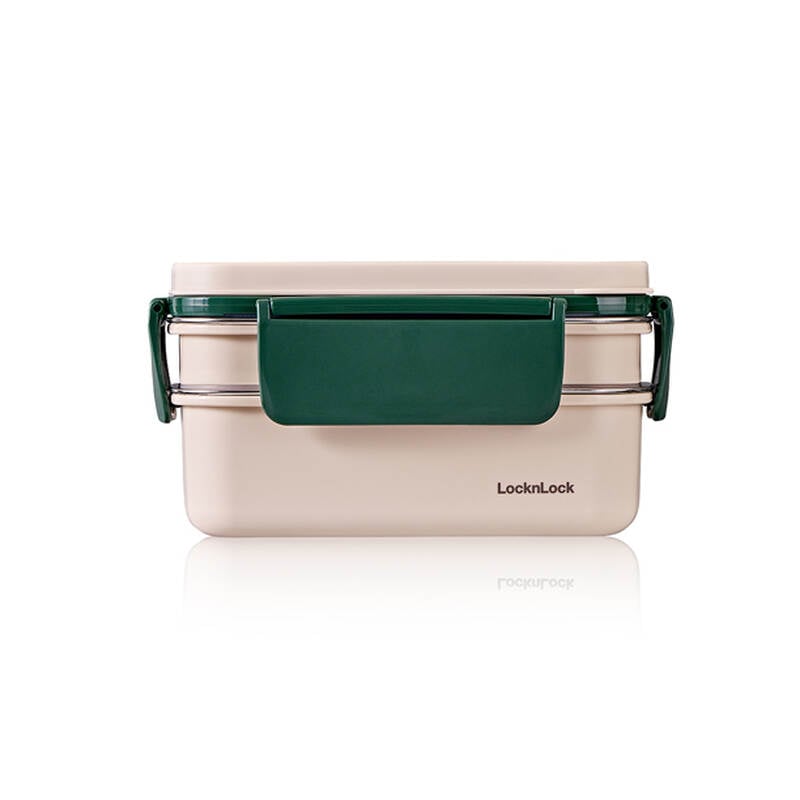 Hộp Cơm Inox 2 Tầng Chia Ngăn LocknLock 1.6L , Thép Không Gỉ - LCB500 image number null